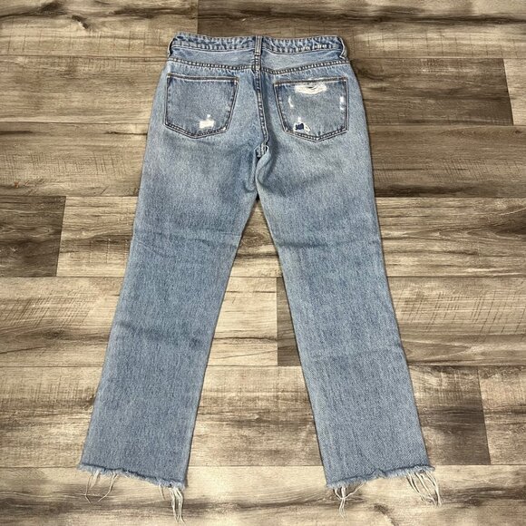 Gilded Intent High Rise Ankle Straight Distressed Denim Jeans Blue Size 25 - Picture 2 of 11